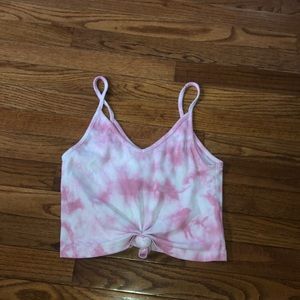 Pink and White Tye Dye Tank Top from PacSun